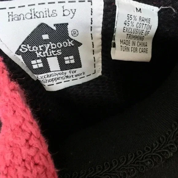 Vintage Black Storybook Knits Dreams of Paradise Embroidered Cardigan Sweater - Picture 7 of 7